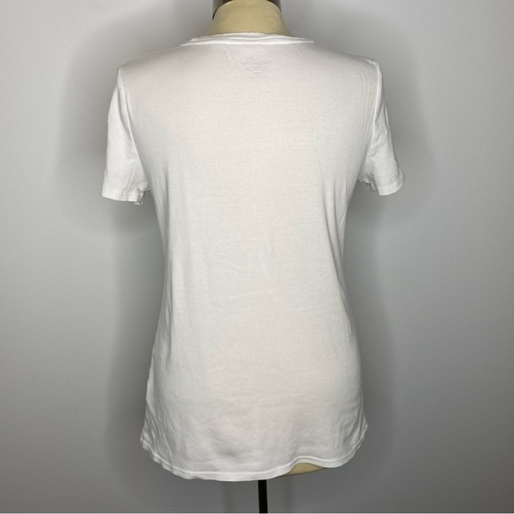 Merona White Crew Neck Short Sleeve Top - Picture 2 of 5